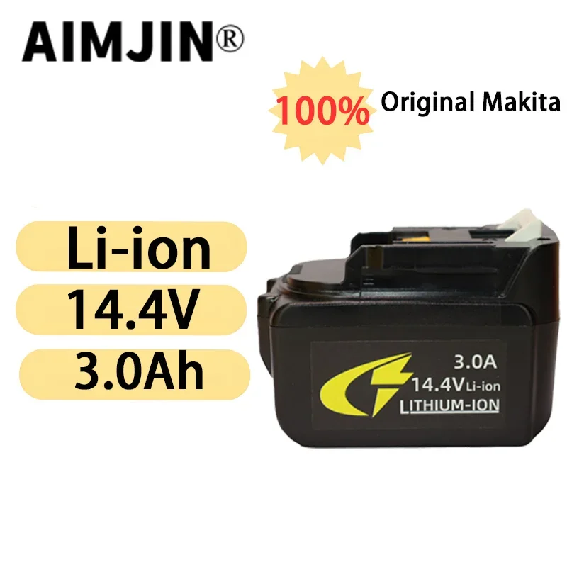 

Makita rechargeable lithium-ion battery, 14.4V, 3.0Ah, 3000mAh，BL1460, BL1430, 1415, 194066-1