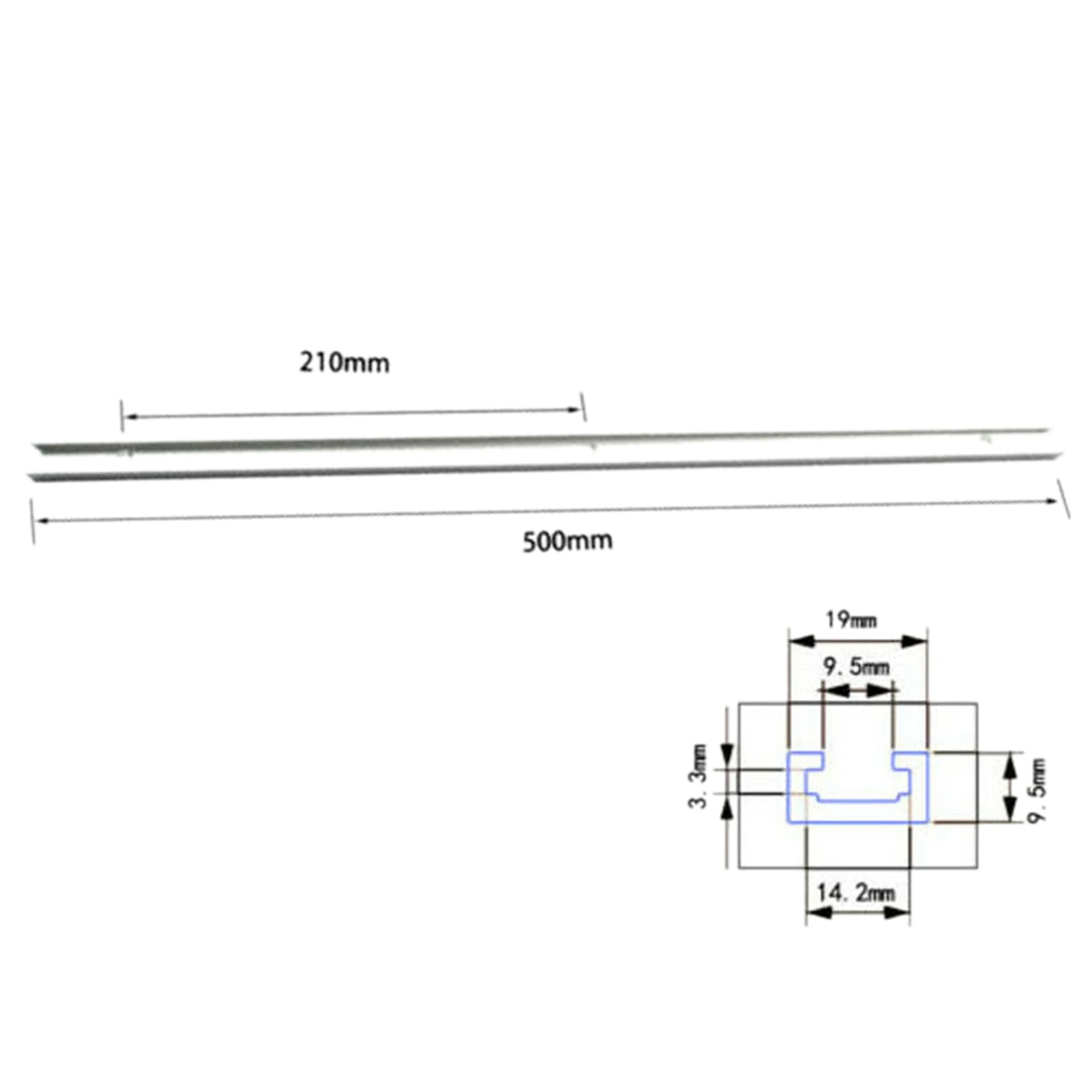 

ABSE-2X Aluminium Bar Slider T-Tracks T-Slot Jig Fixture For Table Saw Gauge Rod (500Mm)