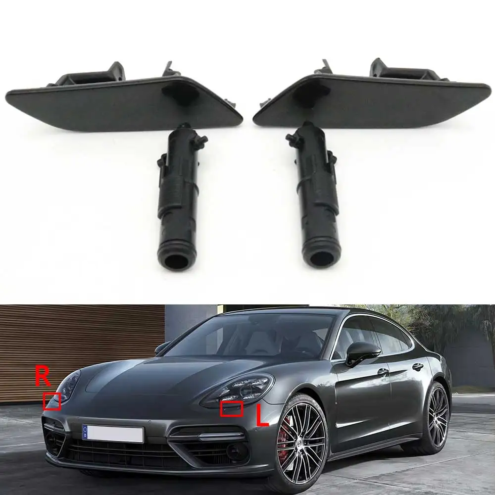 Car Front Headlamp Washer Sprayer Jet Nozzle For Porsche Panamera 970 2014 2015 2016 Head Light Cleaning Cover Cap Lid