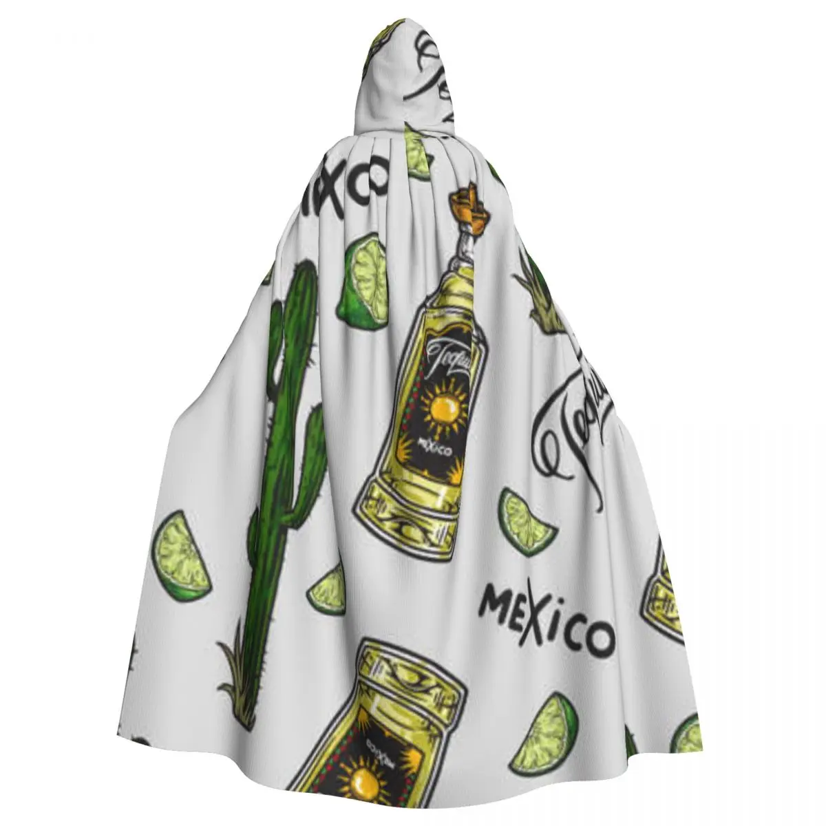 Long Cape Cloak Tequila And Cactus Hooded Cloak Coat Autumn Hoodies