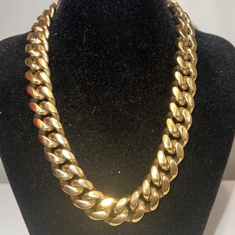 20Mm light luxury hip-hop Cuban neck chain Miami classic version, heart-to-heart niche trend holiday gifts