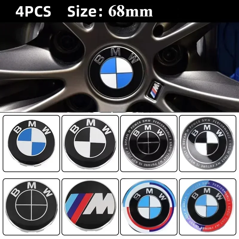 

4pcs 56mm 68mm automobile tire center cover logo is suitable for BMW M1x3 X6 X7 134567 series E36 E39 E46 E60 E90 accessories.