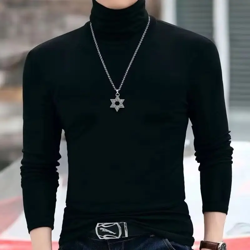 Autumn Winter Mens Turtleneck Sweaters Casual Thermal Long Sleeve Slim Fit Pullovers Stretch Basic Tops Sweatshirt Jumper TShirt