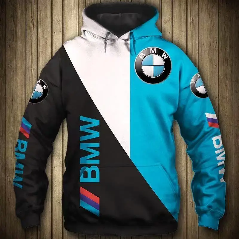 

BMW 3D Printed Men's Hooded Sweatshirt Jacket Long Sleeve Autumn Sports Motorcycle Racing Car M Brand Fashion