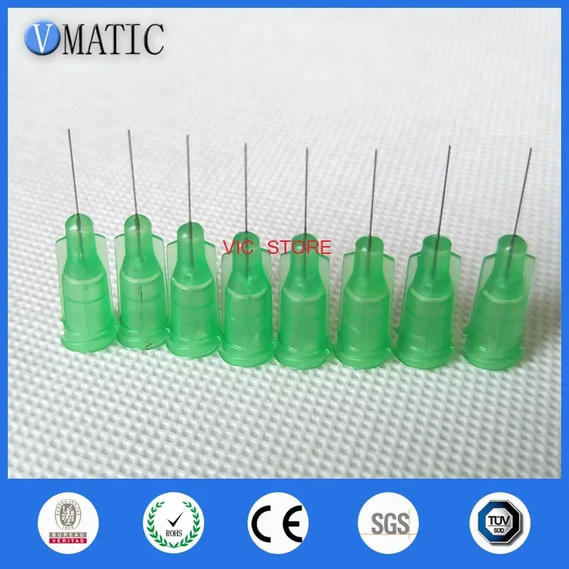 Free Shipping Non Sterilized 100Pcs 34G Ctan 1/2'' Inch Dispensing Glue Needle Tips And Plastic Nozzles Needles