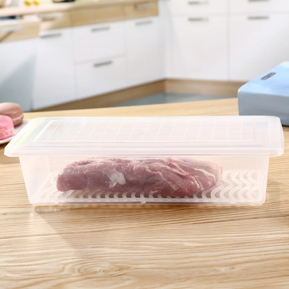

2 Pcs Crisper Fridge Organizer Food Storage Container Cheese Clear Containers Kitchen Refrigerator