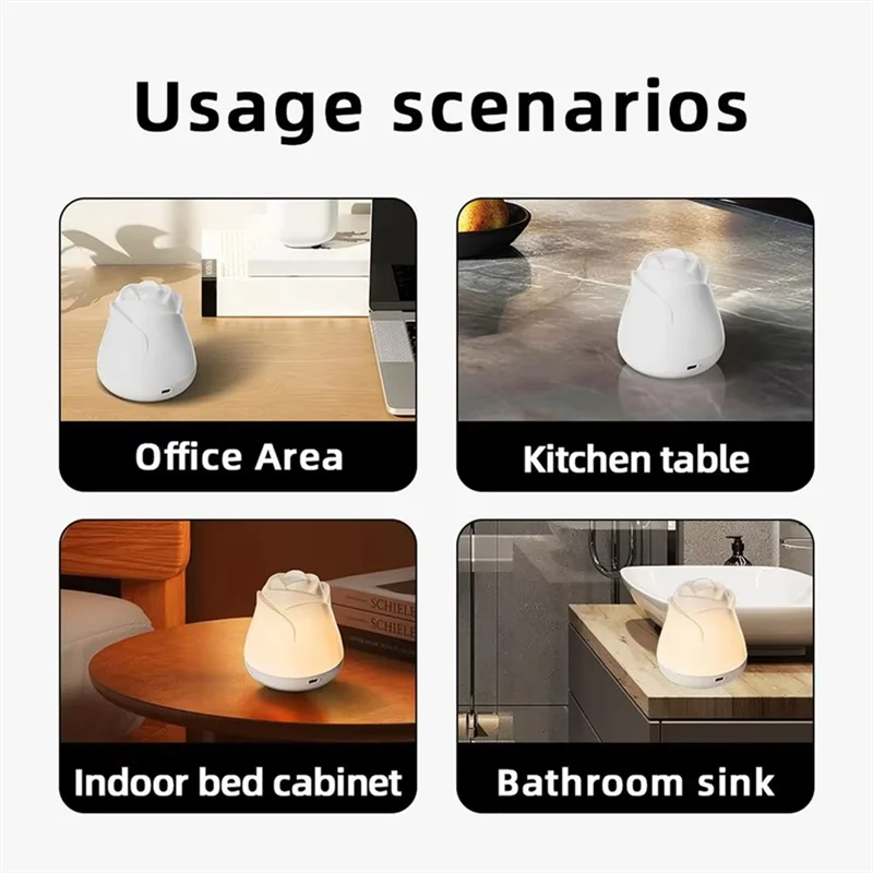 ABRB-Цветочный ночник для девочек с регулируемой яркостью, детский ночник для детей, цветочная лампа, энергосберегающий детский ночник