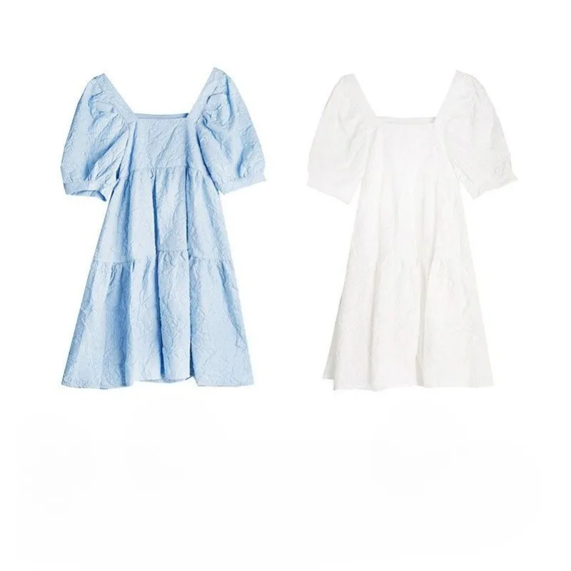 Maternity Dress Bubble Sleeves Short Sleeves Medium and Long Korean Version Loose Large Size Maternity Dress A-shaped Skirt 2026