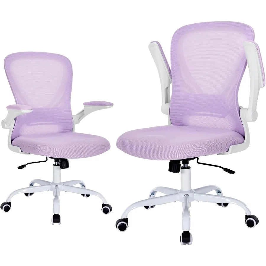 Comfortable Desk Chair Ergonomic Office Chairs with Lumbar Supoort and Flip-up Armrest Comfy Computer Chairs Study Chair for Ho