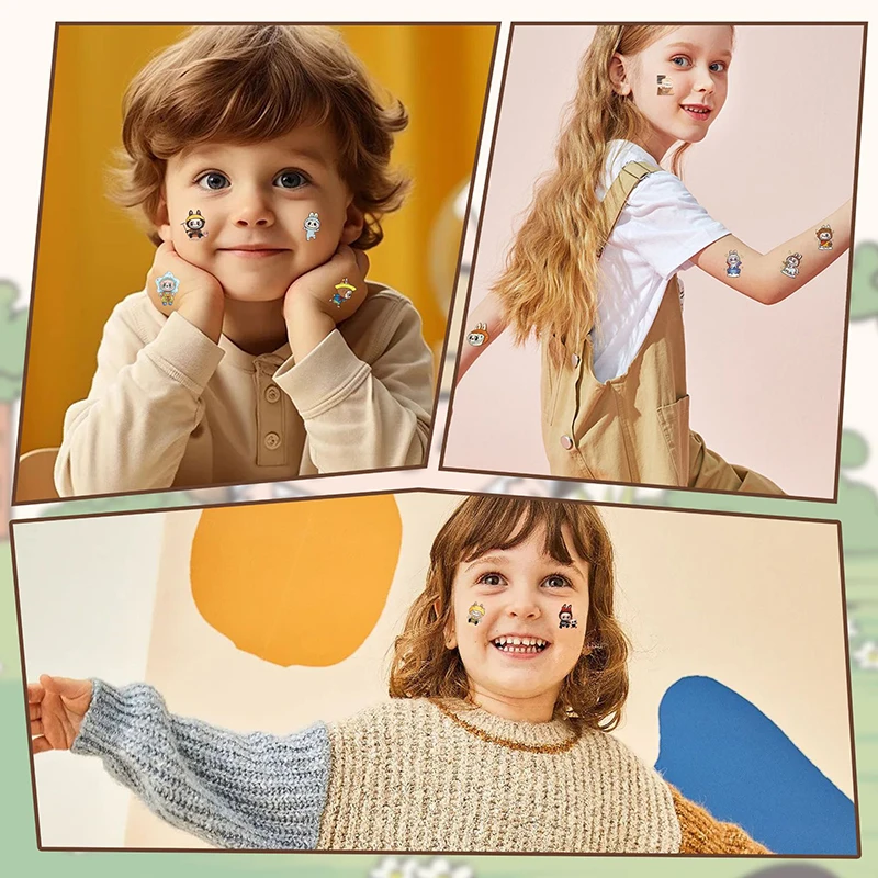 30 ورقة Kawaii كابيبارا لصاقات وشم الكرتون الأطفال الوشم المؤقت الاطفال صبي فتاة الفن الحيوانات الوشم هدية عيد ميلاد