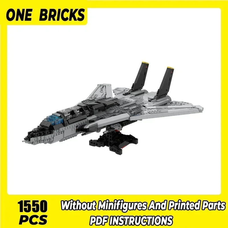 Moc tijolos de construção modelo de aeronave militar F-14 tomcat lutador tecnologia blocos modulares presentes brinquedos de natal conjuntos diy montagem