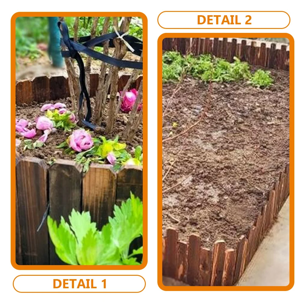 Anticorrosive Wood Fence Decorative Landscape Border Gardening Edging Flowerbeds Plant