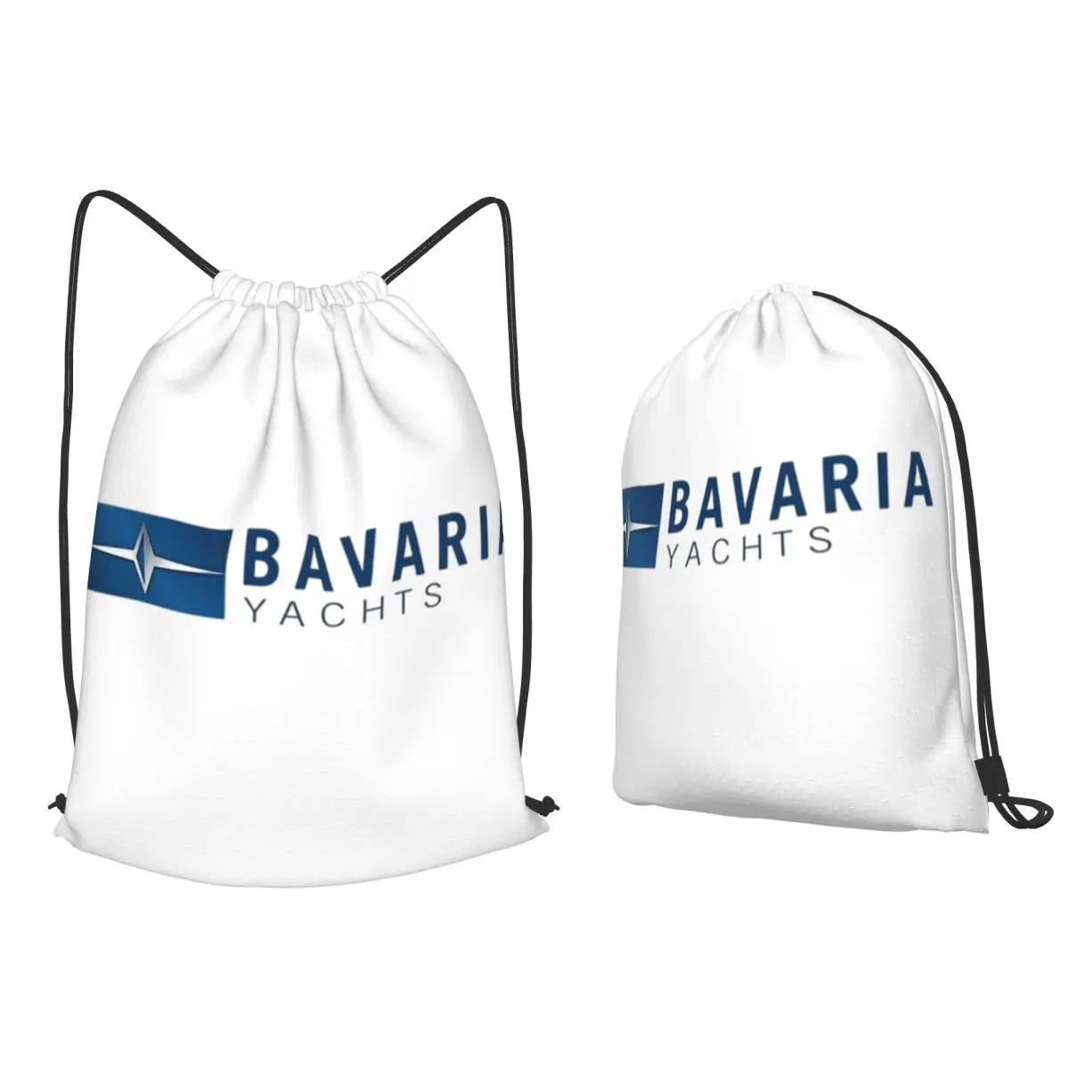 Bavaria Yachts Blue Silver Logo Backpacks Fashion Drawstring Bundle Pocket Shoes Bag Book Bags for Travel Students