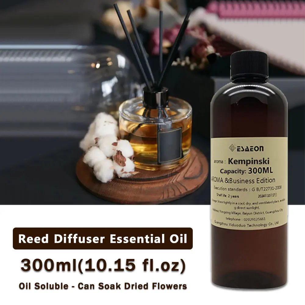ESAEON 300ml (10.15 fl.oz) Aceites Esenciales Kempinski/Shangri-La - Para Difusor de Varillas, Aromaterapia sin Llama y Difusor sin Agua