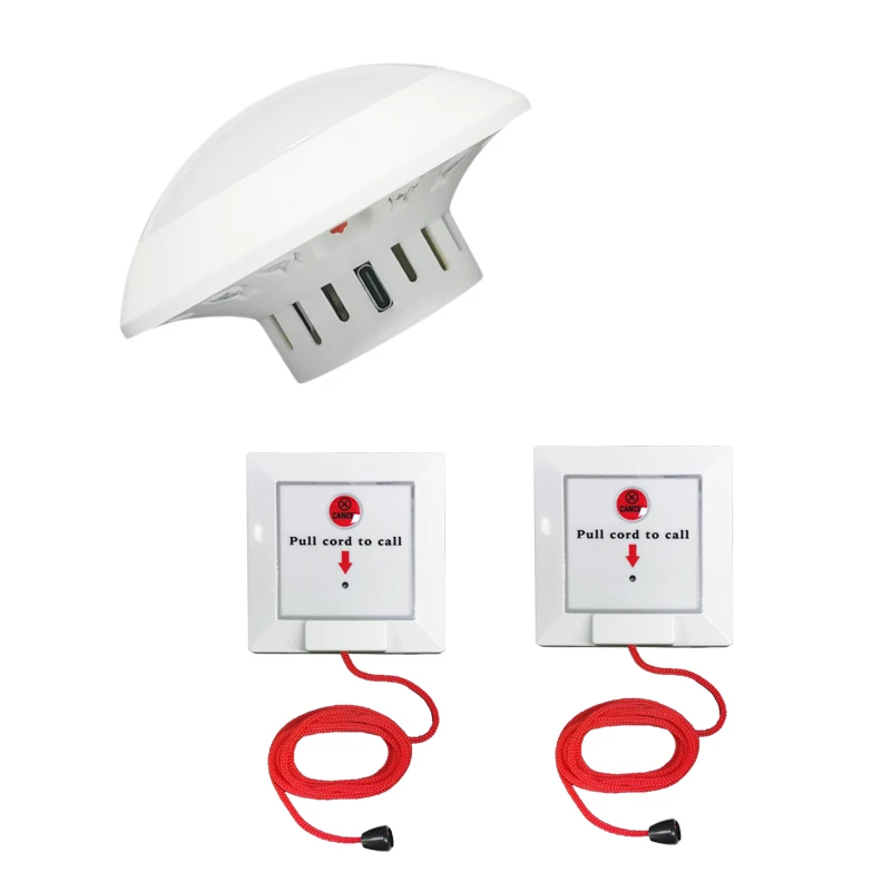 Imagem -01 - Ycall Wireless Security Alarm System Strobe Siren Call System Puxar Corda Botão de Sino Impermeável para Casa Segurança do Paciente Idoso