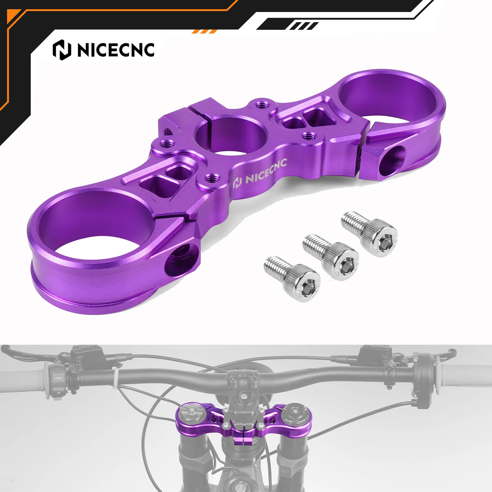 NICECNC pour Surron light bee X S sur-ron 2024 2025 Triple pince supérieure support de plaque de liaison supérieure moto électrique en alliage d'aluminium
