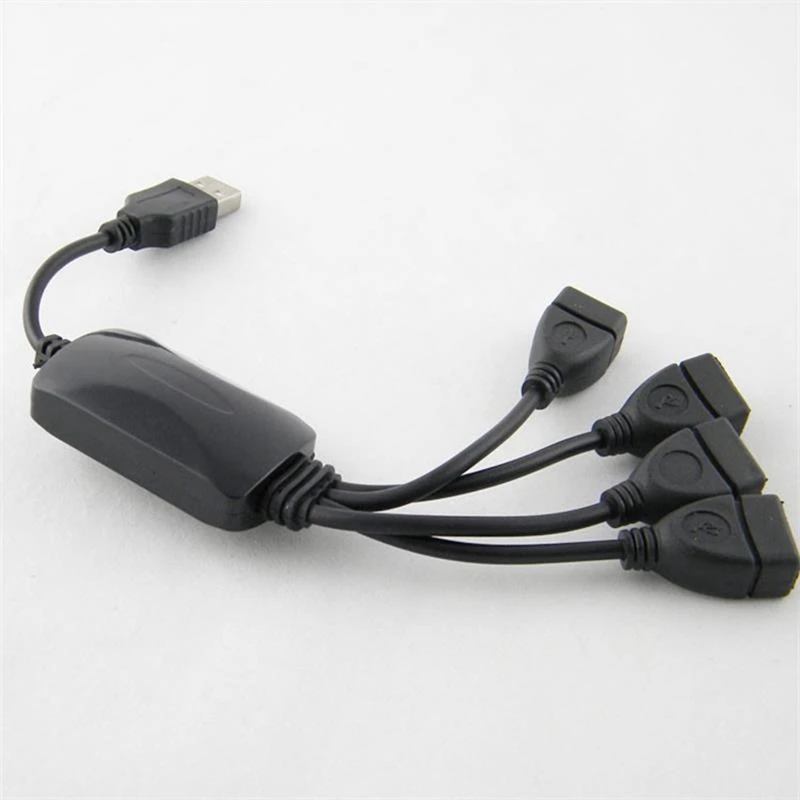 1 Male To 4 Female USB 2.0 Extension Data Cable Power Adapter Socket Converter Hub USB Computer Separator