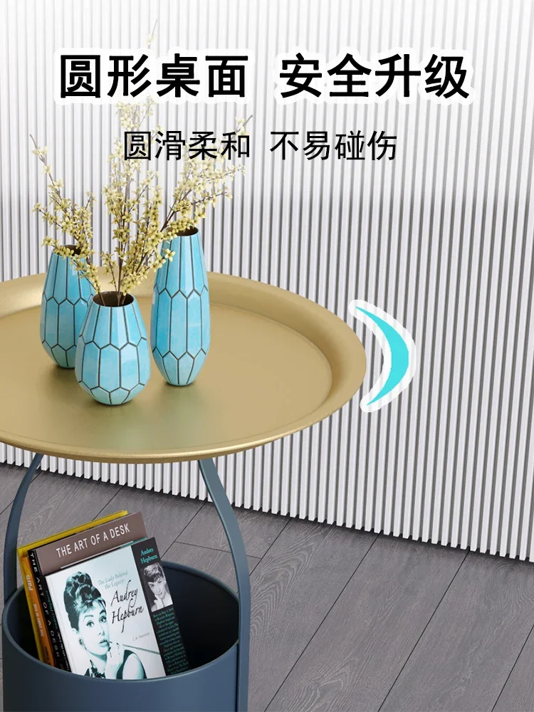  Creative Multi-Functional Bucket Sofa Side Tables Exquisite Iron Art Small Round Light Luxury Storage Coffee Table