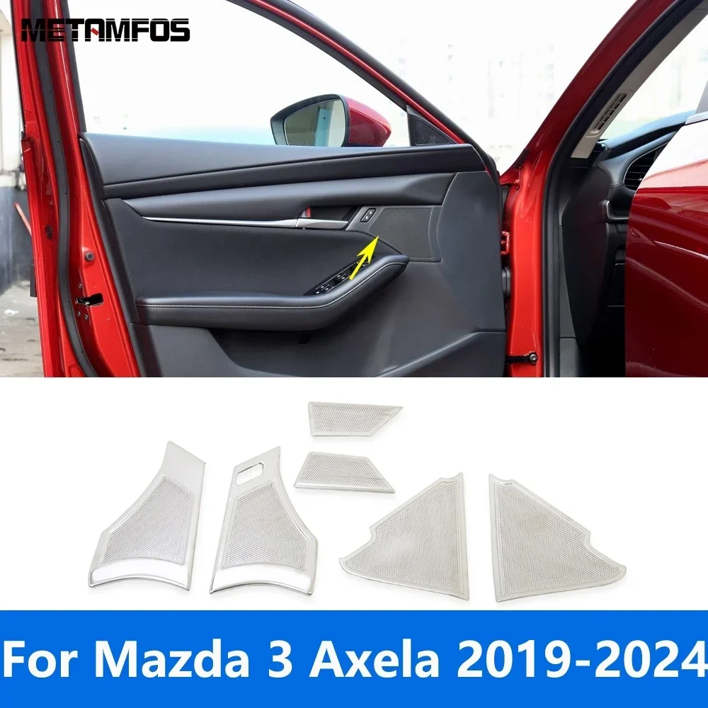 Accessories For Mazda 3 M3 Axela 2019 2020 2021 2022 2023 2024 Stainless Interior Door Audio Speaker High Pitch Horn Cover Trim