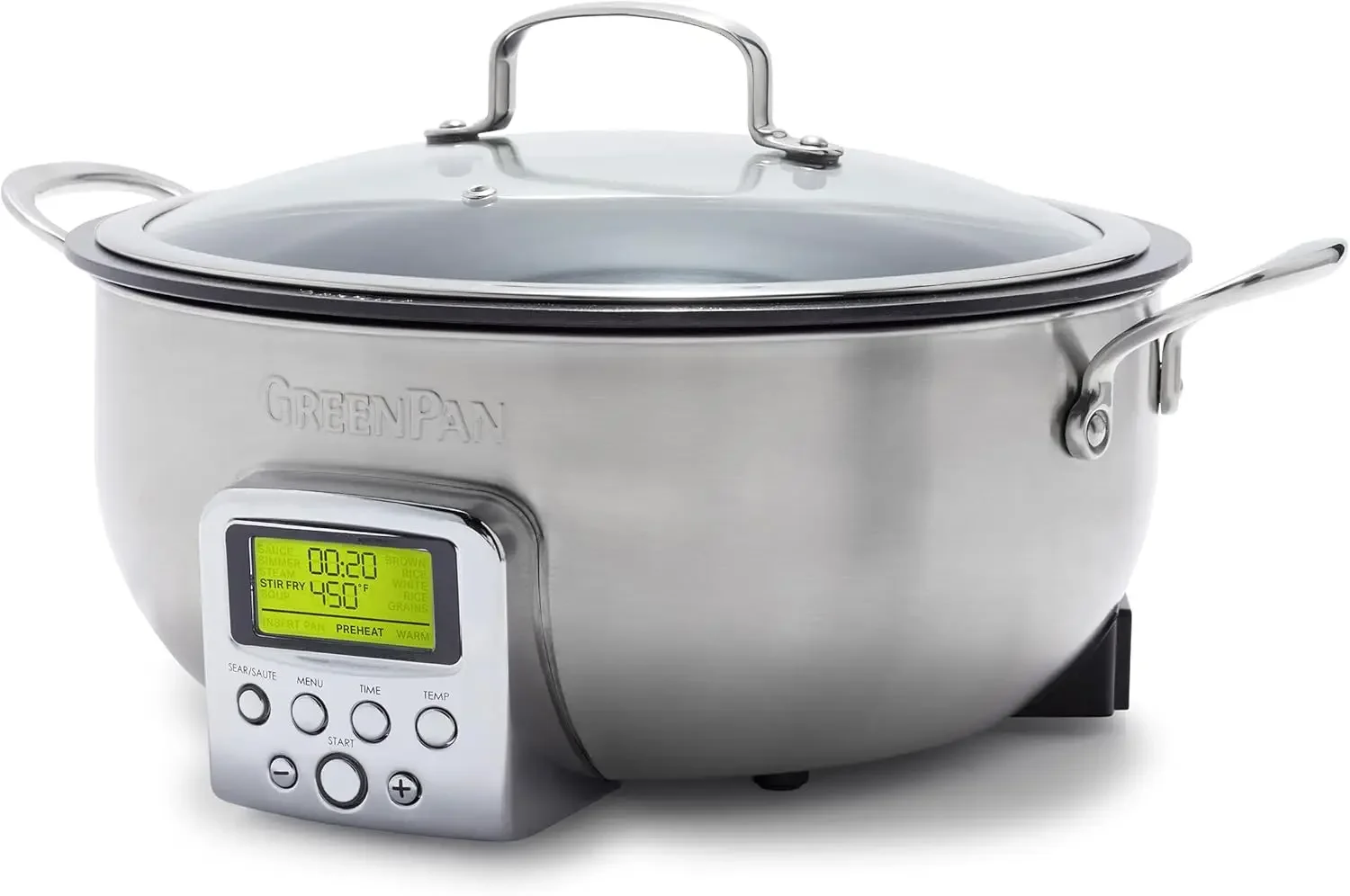 Elite 6QT elektrische Pfanne, Sear Saute Stir-Fry Cook Rice, gesunder Keramik-Antihaftbeschichtung, spülmaschinenfeste Teile, einfach zu verwendende LED-Anschlüsse