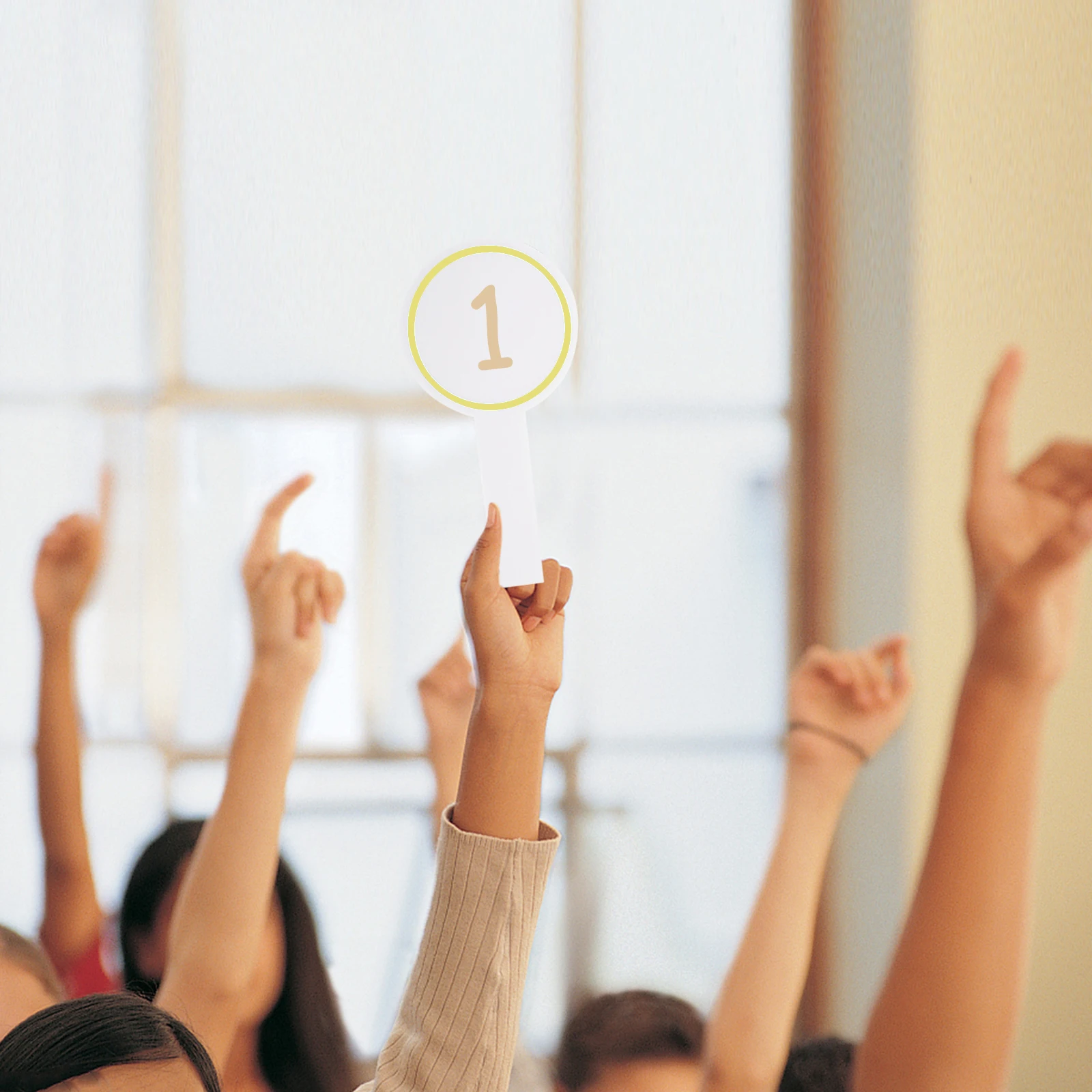6Pcs Single Sided Whiteboard Paddle Handheld Scoring Board Reusable Erasable for Judges Teachers Students Sports Events