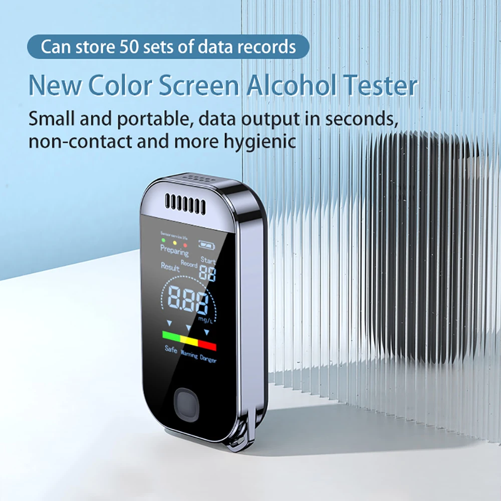 ใหม่เครื่องทดสอบแอลกอฮอล์ในลมหายใจแบบดิจิตอล Breathalyzer มืออาชีพพร้อมจอแสดงผล LCD USB ชาร์จเครื่องทดสอบแอลกอฮอล์อิเล็กทรอนิกส์พวงกุญแจ