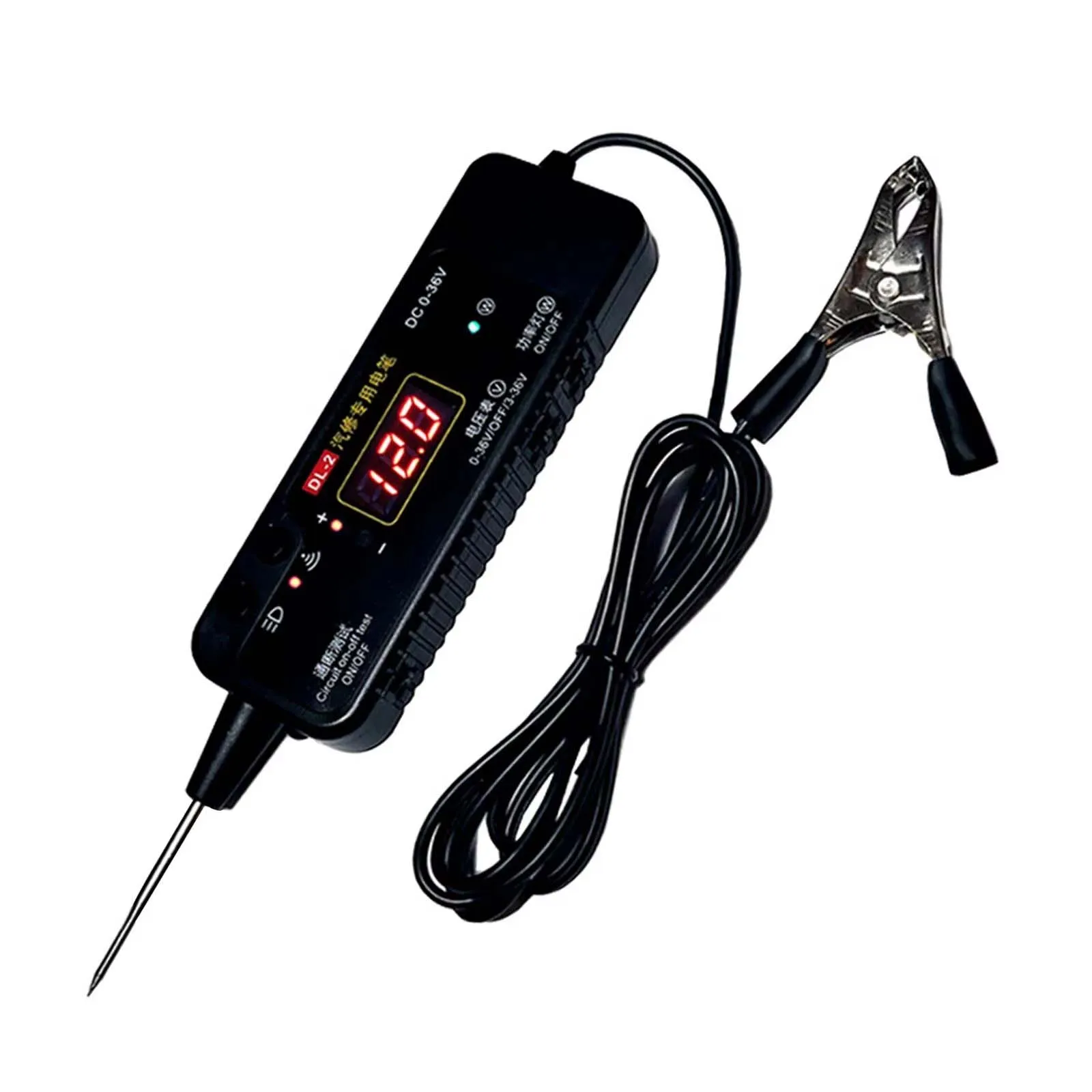

Digital LED Automotive Circuit Tester, 0-36V Car Electrical System Tool Short Detection, DL-2