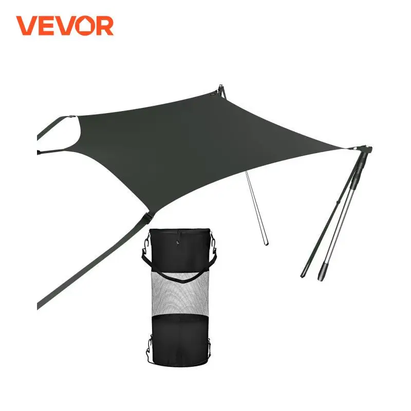 VEVOR T-top Shade Extension UV-proof 600D Polyester Kit with Rustproof Steel Telescopic Poles waterproof T-Tops ＆ Bimini Top