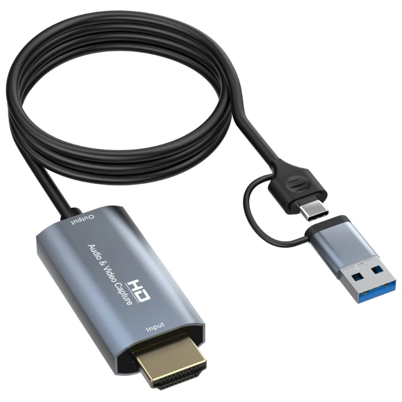 Nku 4K Video Capture Card HD Source To USB/Type-C Video Grabber Recorder Cable for PC Computer Camera Live Streaming Game