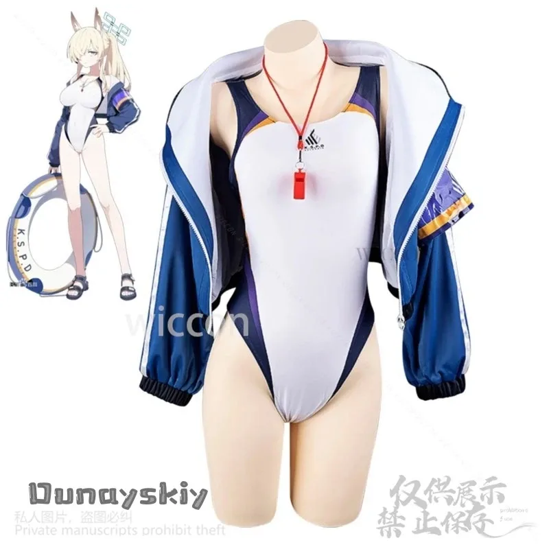 

COSda@Game Blue Archive Cosplay Ogata Kanna Anime Costume Coat Kawaii Swimsuit Sexy Jumpsuit Jirai Kei Girls Furry Earwear Disgu