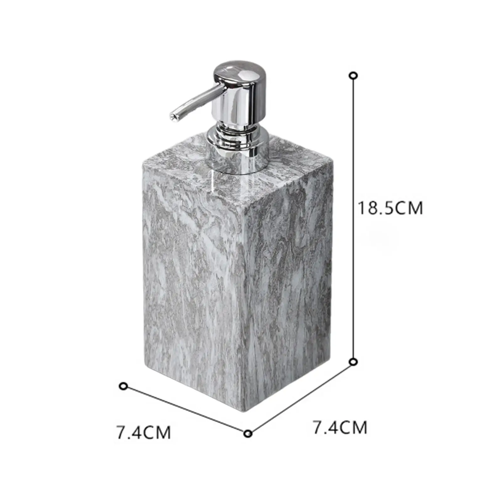 Dispensador de jabón de mármol con bomba de acero inoxidable, elegante contenedor de loción a prueba de herrumbre, botella decorativa para encimera de baño