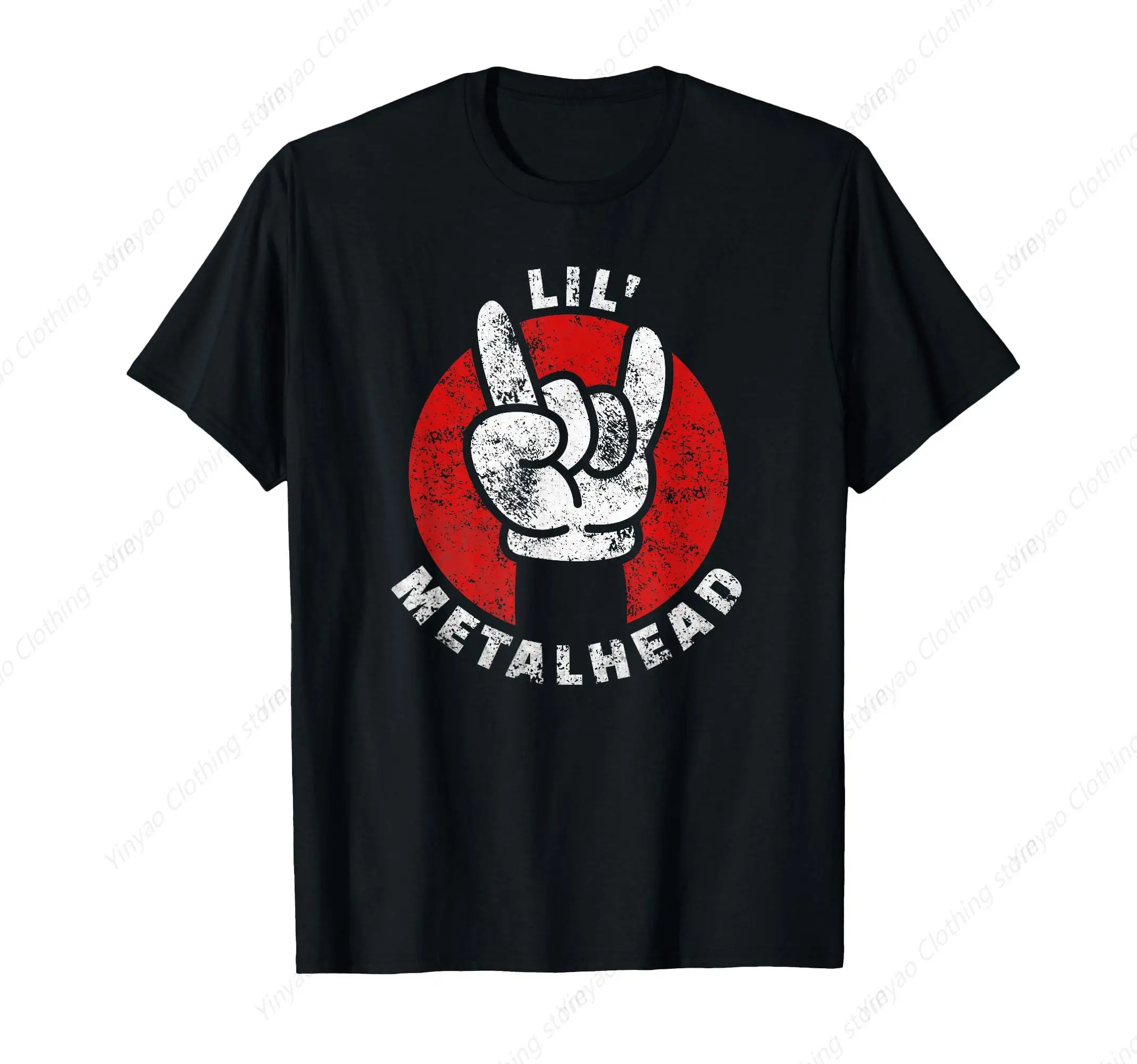 

Lil Metalhead Cute Heavy Metal Head Gift T-shirt Cool Punk Printed Short Sleeve Cotton Comfortable Shirt