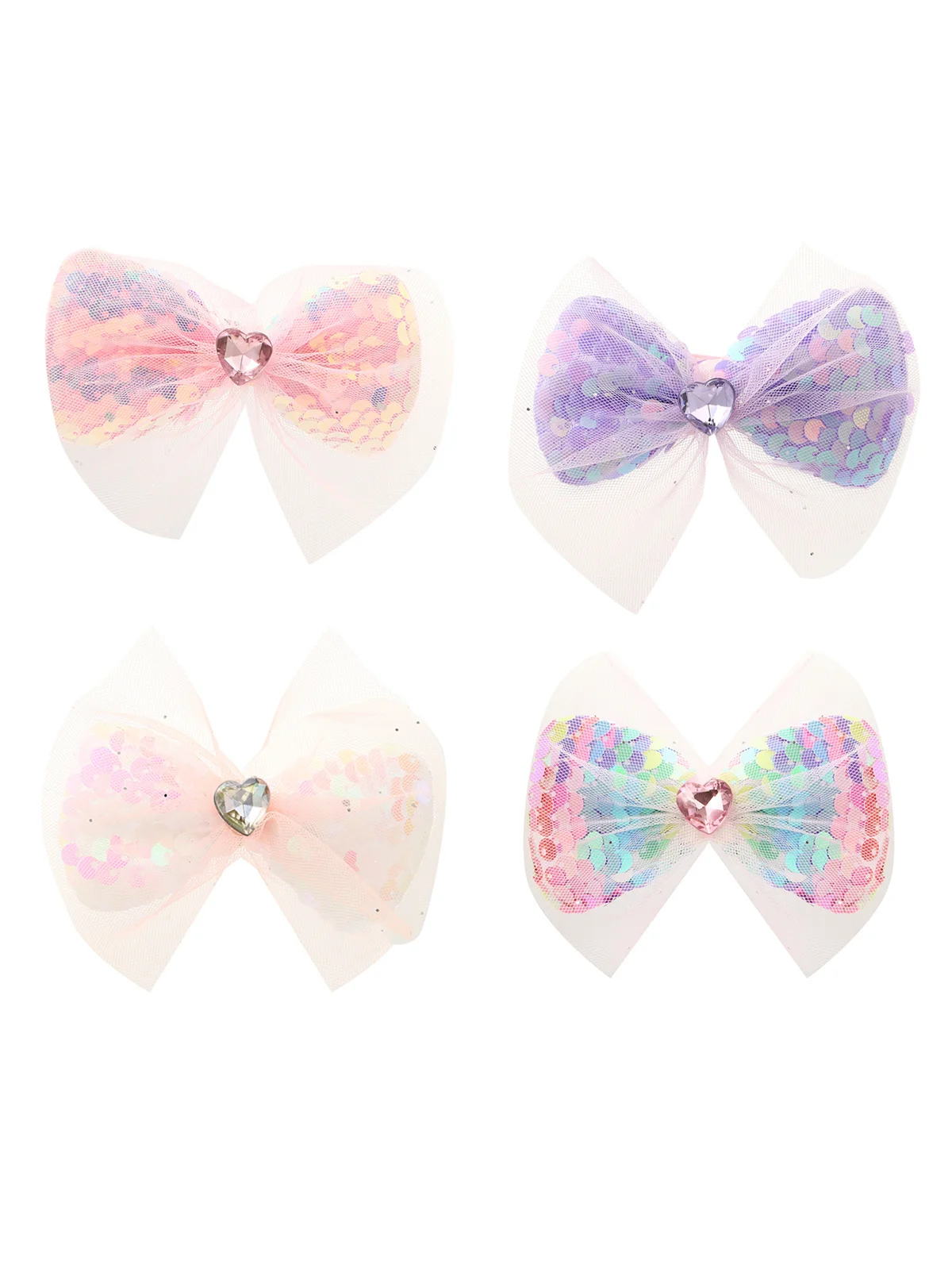 

1PCS Glitter Heart Hair Bows for Girls - Sweet Colorful Toddler Hair Barrettes, Baby & Teen Party Hairpins Hair Accessories