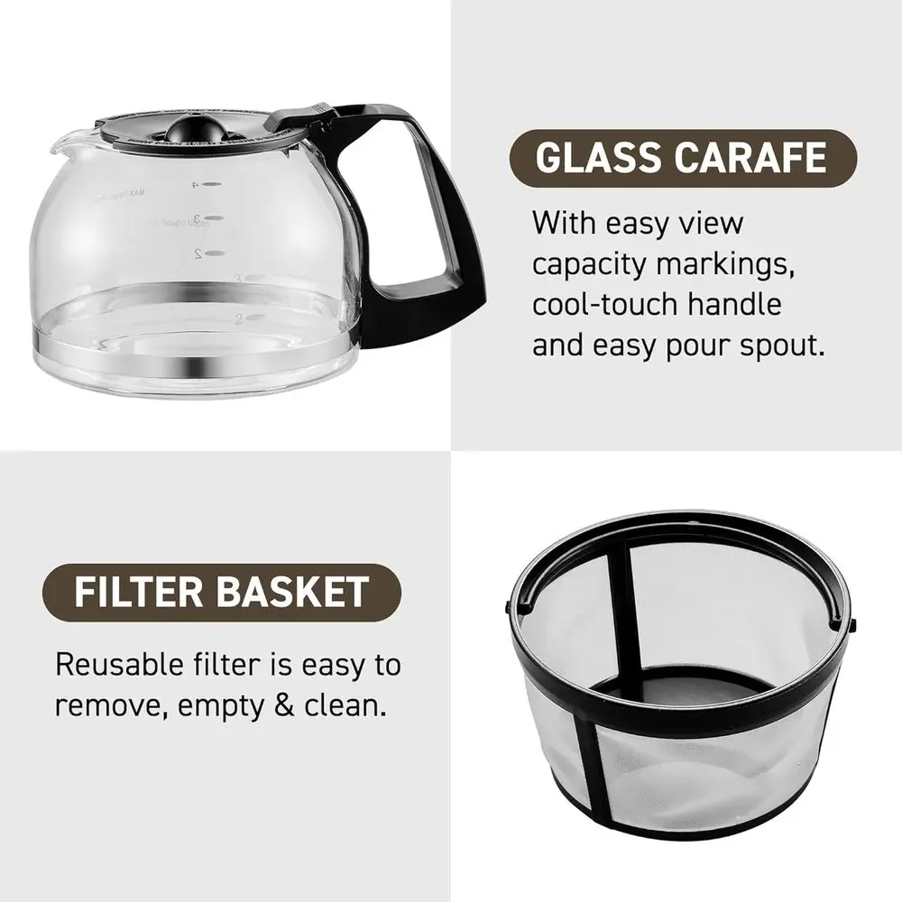 Automatic 5-Cup Brew & Drip Coffee Maker with Pause N Serve Reusable Filter, On/Off Switch, Water Level Indicator