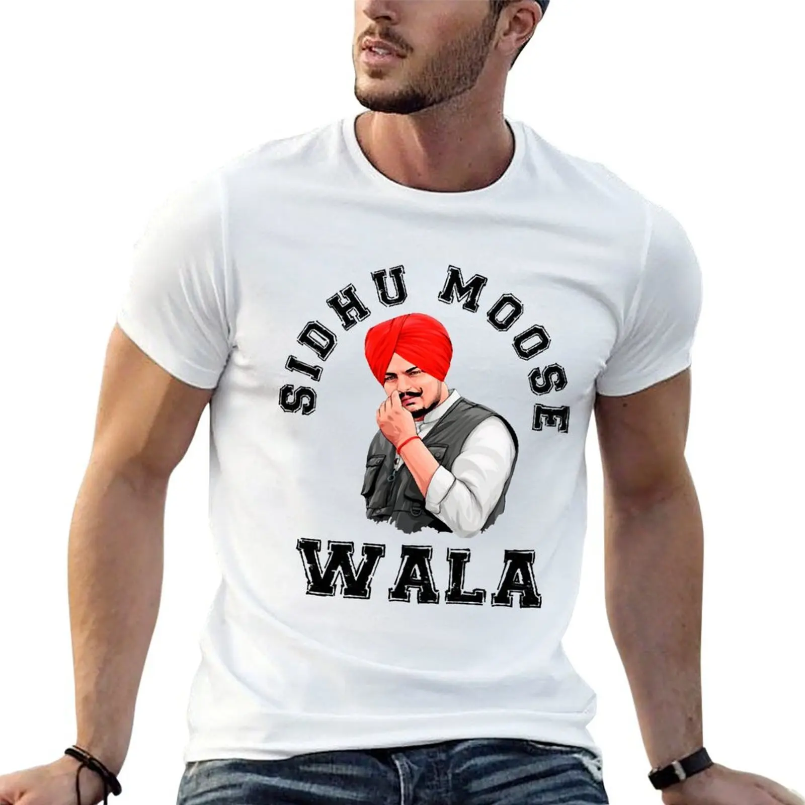 

Sidhu moose wala T-Shirt black cotton t-shirt plain for man package essential t shirt T-Shirt