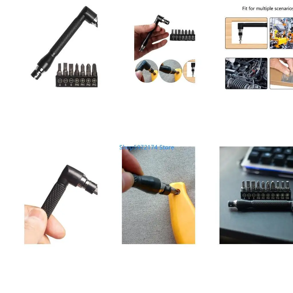 Y3NB L-shaped 1/4 Socket Wrench Screwdriver Bit Tool Set for Home Garage 90 Degree 6.35 Wrench Hexagonal Screwdriver Bit