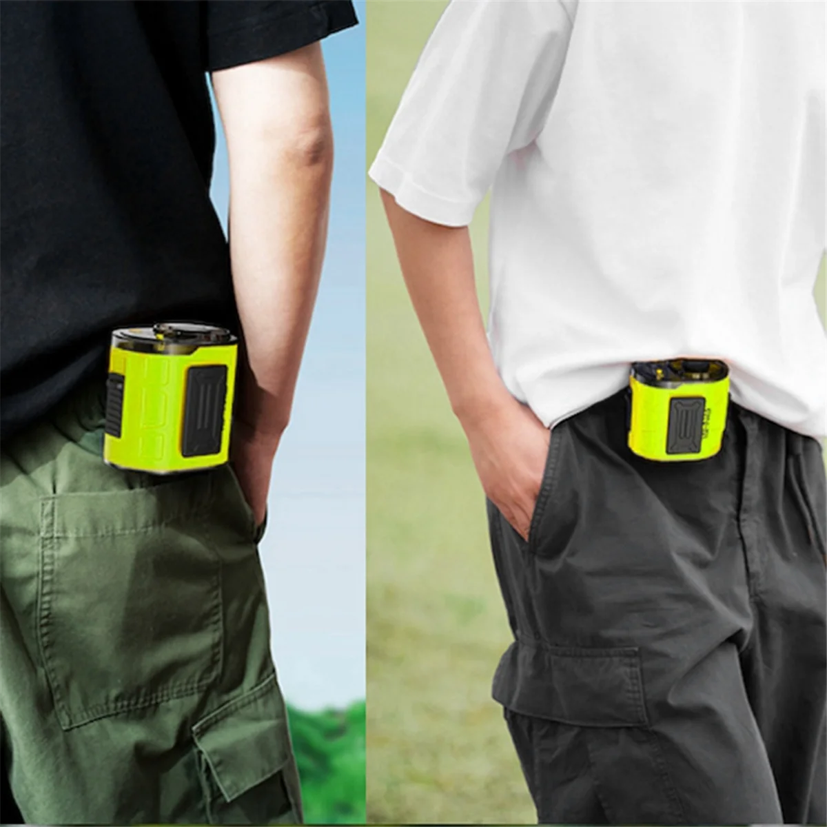 Blateless cintura montada ventilador elétrico, ventilador Clip pessoal, 100 velocidades, fluxo de ar forte, Wearable, 2pcs