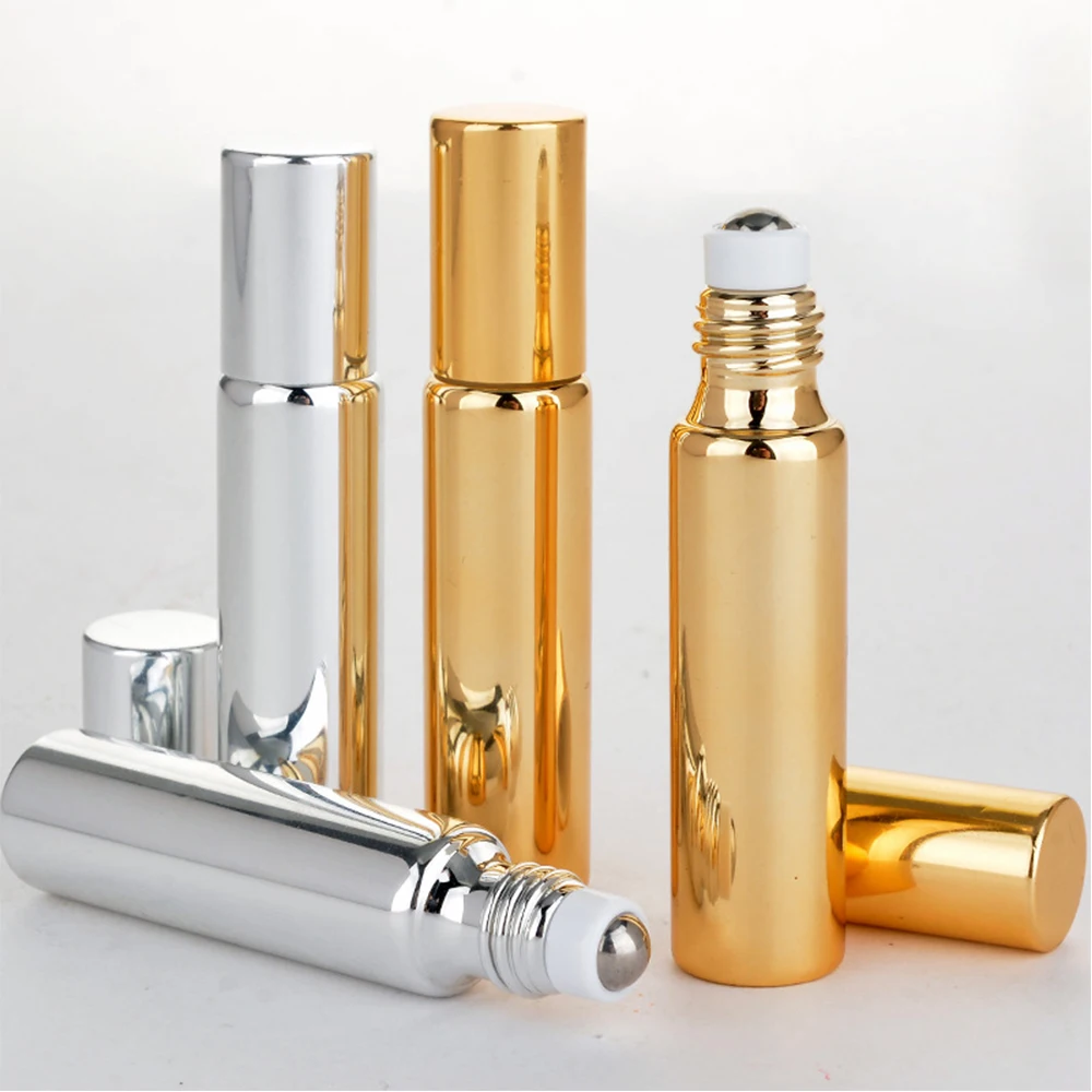 Stainless Steel Roller Ball Massager Roll On Cosmetics Container Refillable Bottles Roller Bottles Essential Oil Roller Bottles