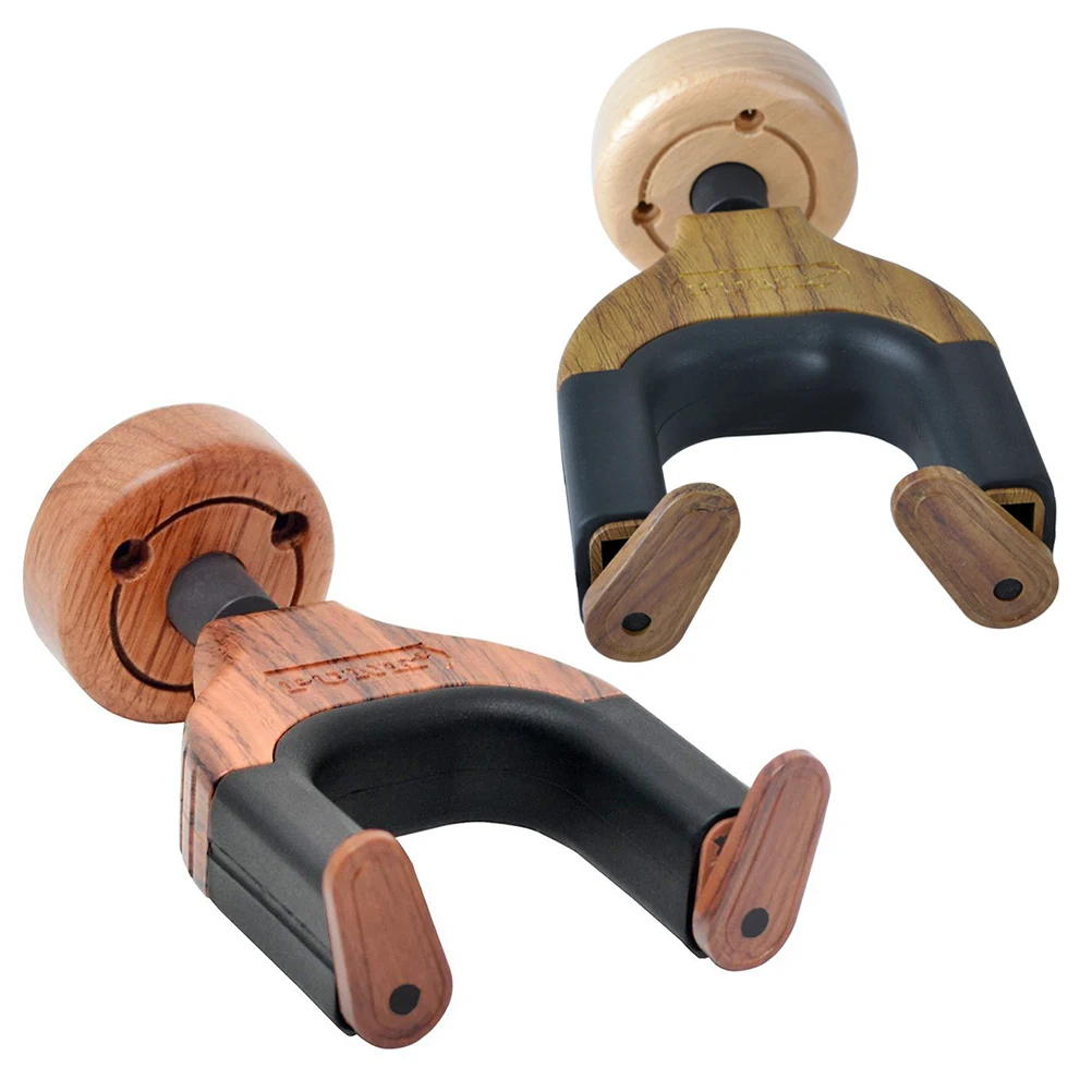 

2 Pcs Wall Mount Guitar Hanger Solid Wood Hook Hooks Hangers for Folding Wooden