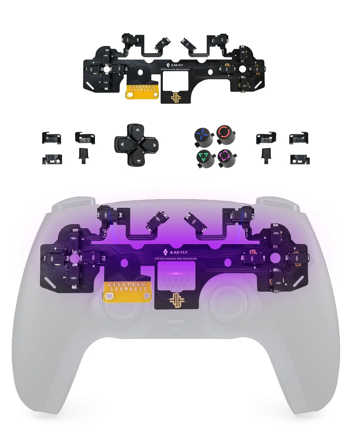Suitable for PS5 Controller BDM-030/040/050/060, Omron Micro Switch 12 Key Kit - Fast Response to Enhance Gaming Experience