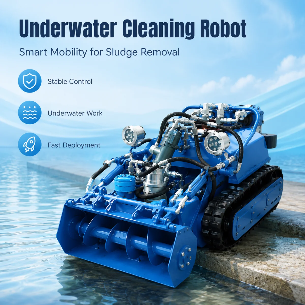 Electric Tracked River Dredging Robot Sludge Removal Robot Wastewater Pool Sedimentation Tank and Sewer Cleaning Equipment