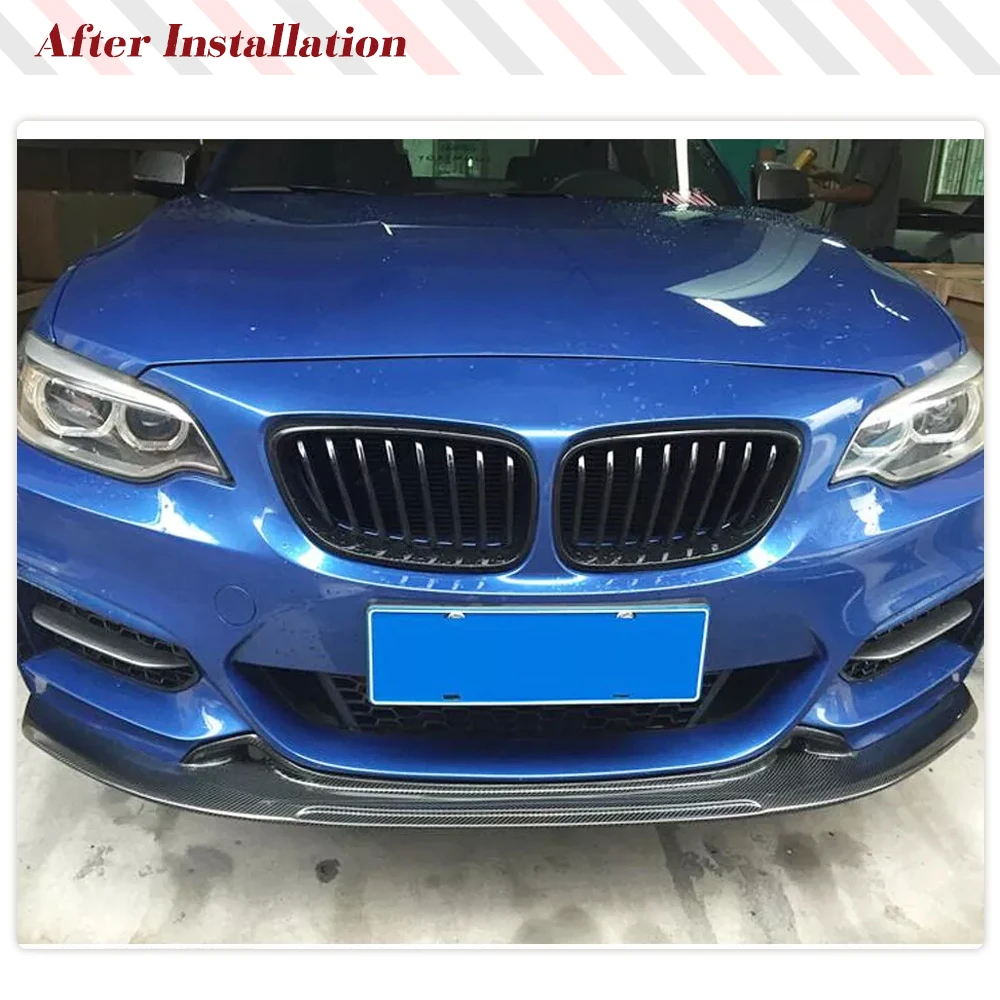 Car Front Lip Spoiler Splitters for BMW 2 Series F22 F23 M235i M240i M Sport 2014-2016 Front Lip Guard Body Kits Carbon Fiber