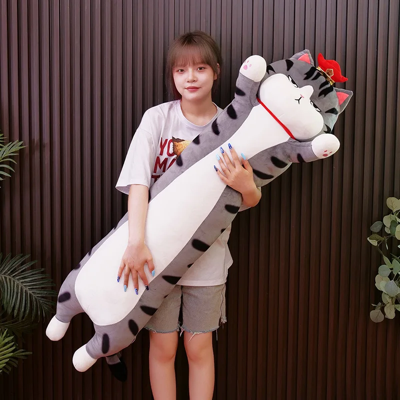 

Kawaii Long My Emperor Cat, плюшевая игрушка, милое животное, кошка, мягкая офисная подушка для сна, мягкая подарочная кукла для мальчика