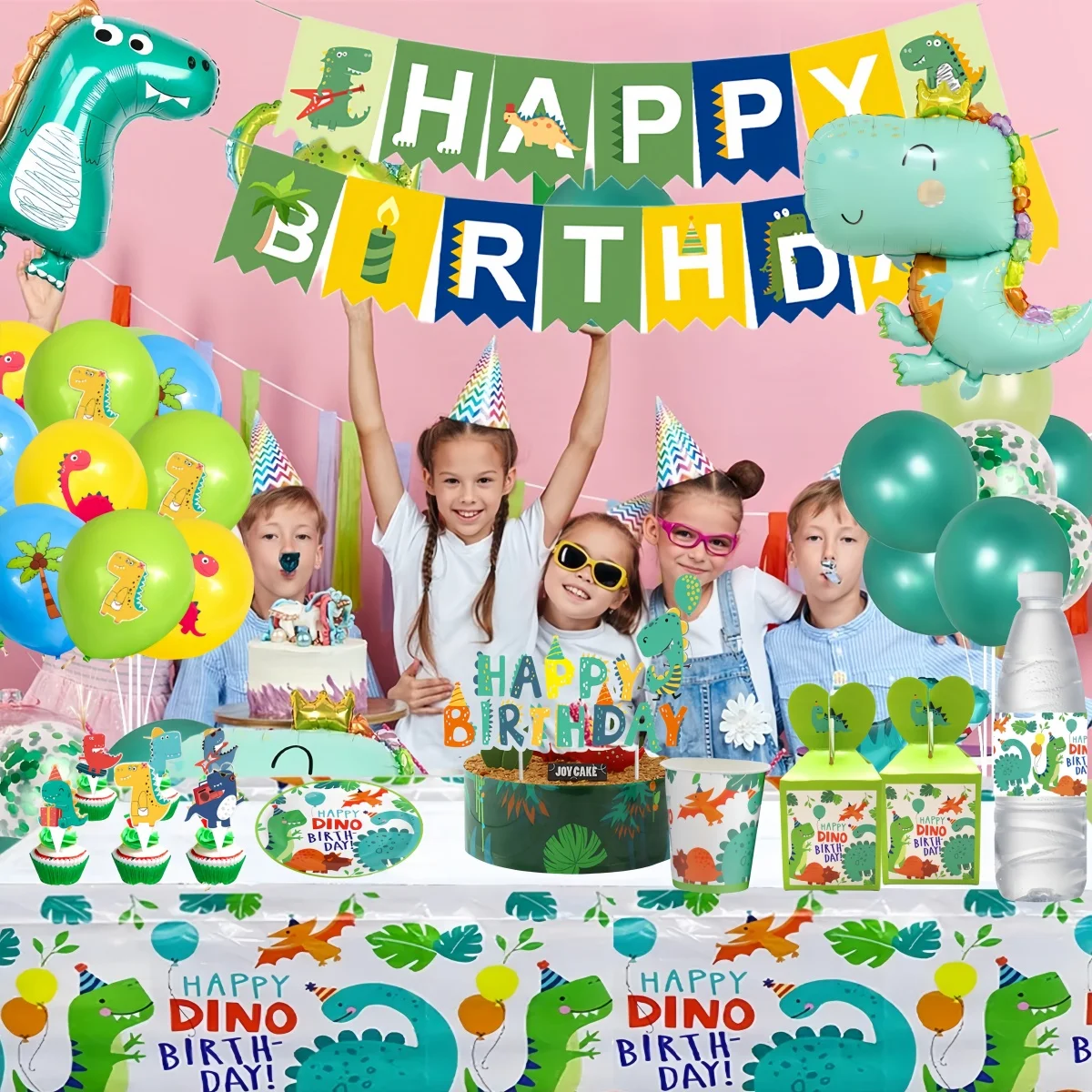 Dinossauro Louça Descartável, Happy Dino Birthday Party Decoration, Toalha de Mesa, Prato, Presente Kids, Fontes do partido, 20