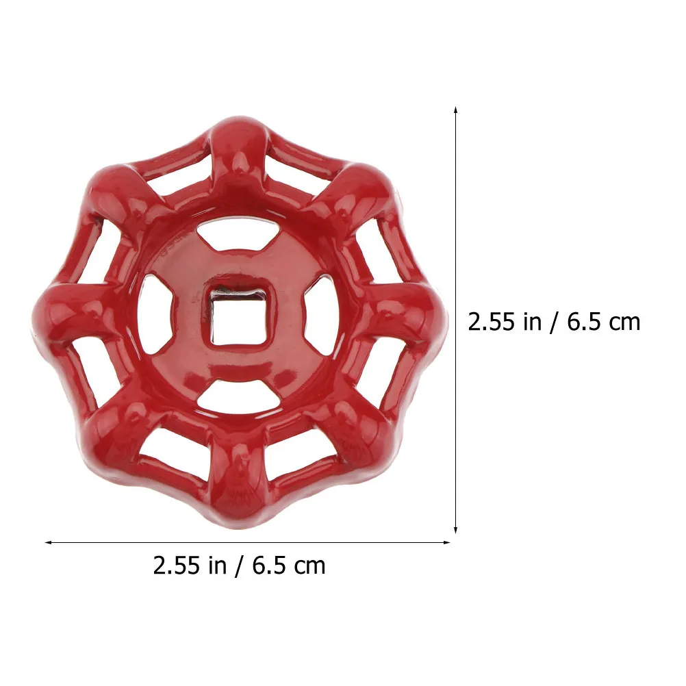 1Pcs Red Metal Gate Valve Handle Flat Bottom Design Low Fluid Resistance Easy Operation Long Life Shutoff Hand Wheel Water