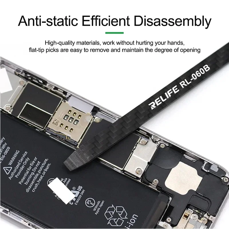 

RELIFE Metal /Carbon Fiber Non-Magnetic Disassembly Crowbar Mobile Phone Motherboard Cleaning Back Cover Screen Battery Repair