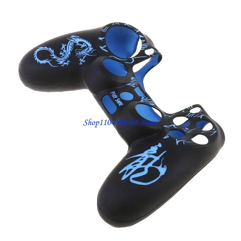 02DD Controller Skin Anti-Slip Grip Silicone Cover Protector for Case with Thumb Grip Cap for  Gamepad Controller