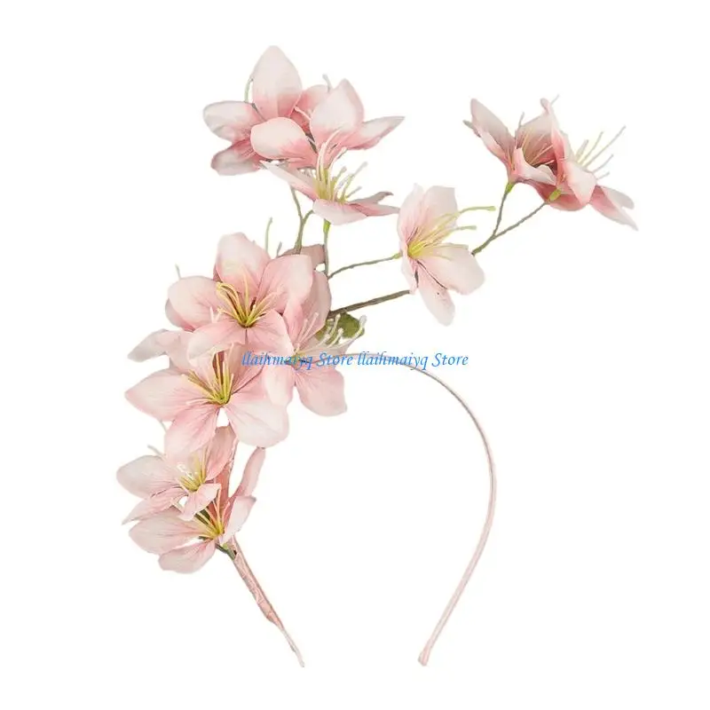 573B Romance Polyester Floral Hair Clip Lightweight Comfortable Wear for Daily Wear