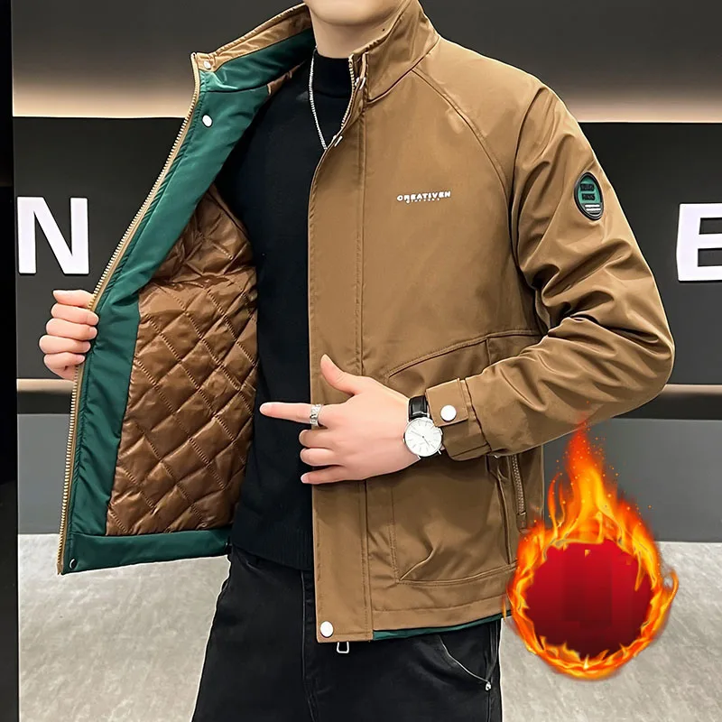 Hohe Qualität Mantel Solide Bomber Baseball Slim Fit Jacken Für Männer Winter Luxus Designer Warme Jacke Jugend Trendy Joker