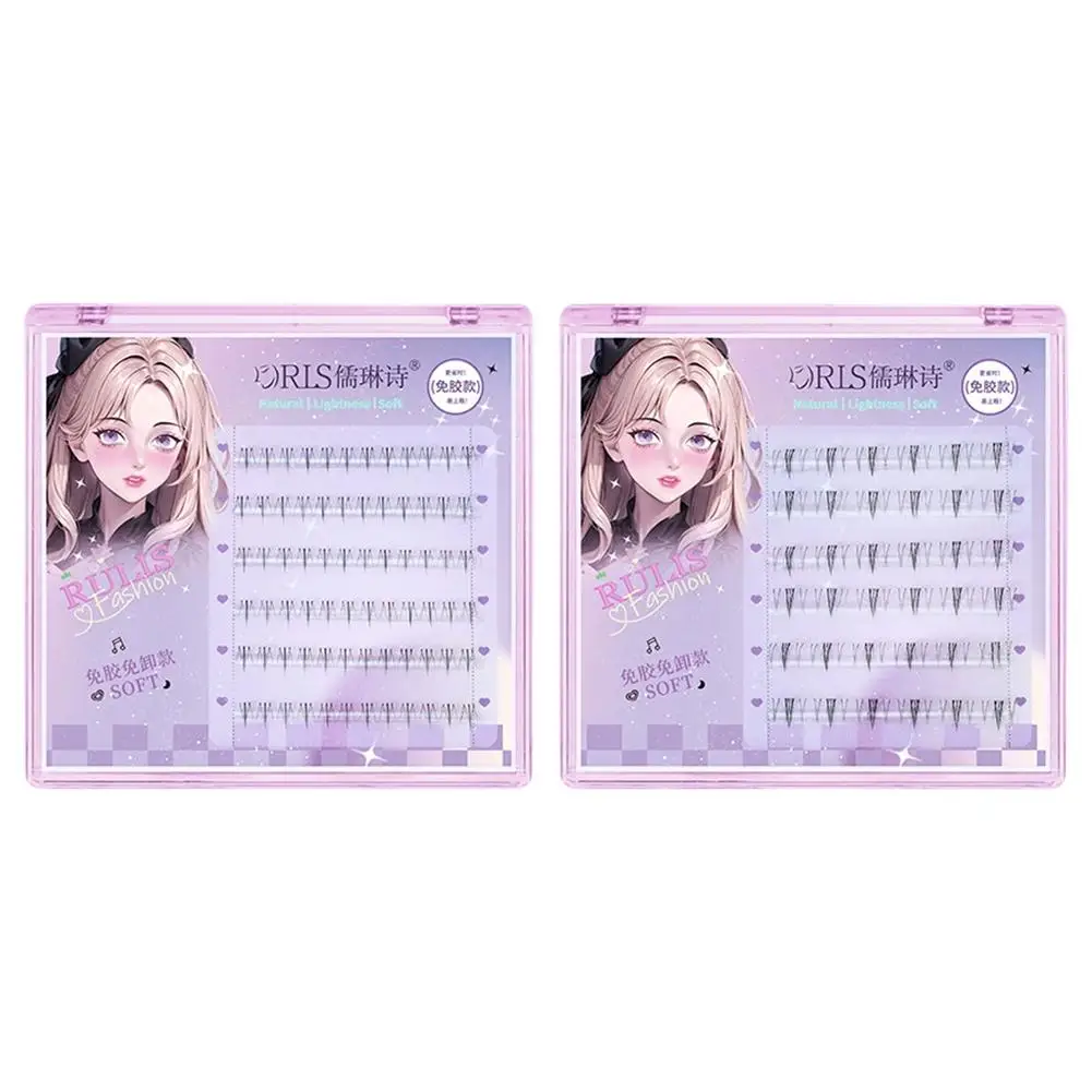 ﻿   Onderste wimper Valse wimpers Wimperverlengingsset Clusterwimpers Lichte en natuurlijke krul Oogmake-up Gereedschap Accessoires